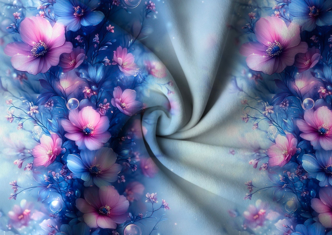 Blaue Blüte Stoff Dauervorbestellung